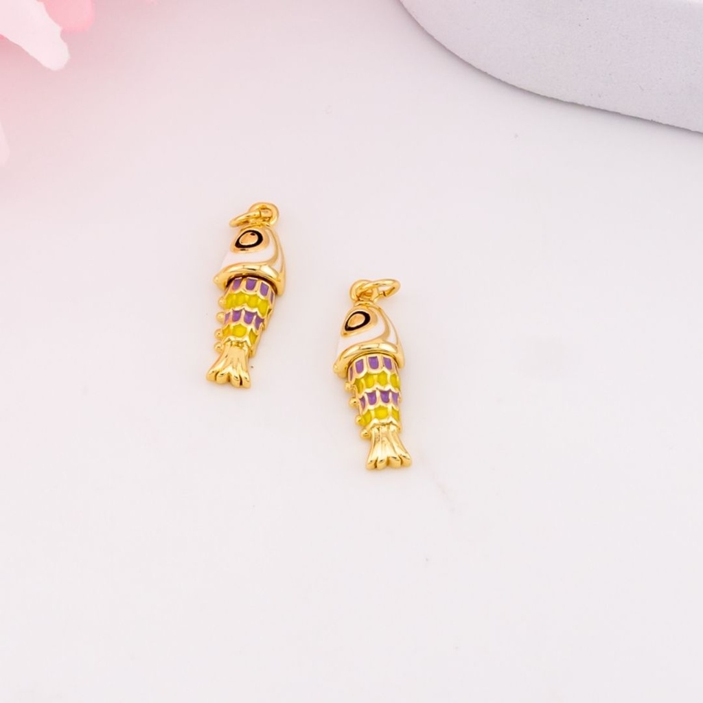 Dije de pescado esmaltado baño 18k