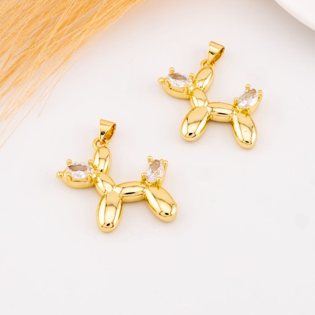 Dije de perrito globo baño 18k