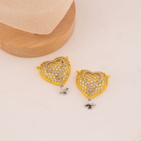 Dije religioso de corazon con colgante en micropave