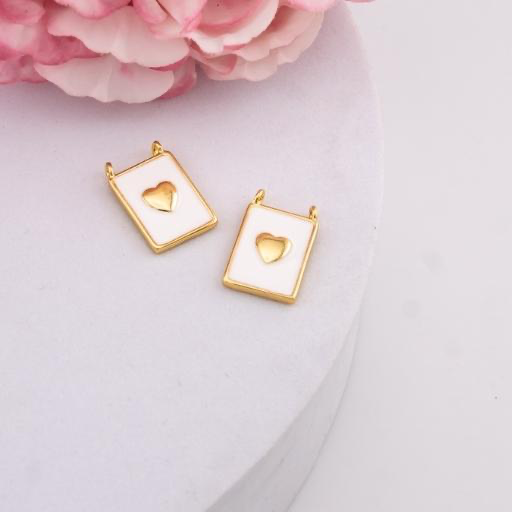 Dije escapulario corazon esmaltado baño 18k