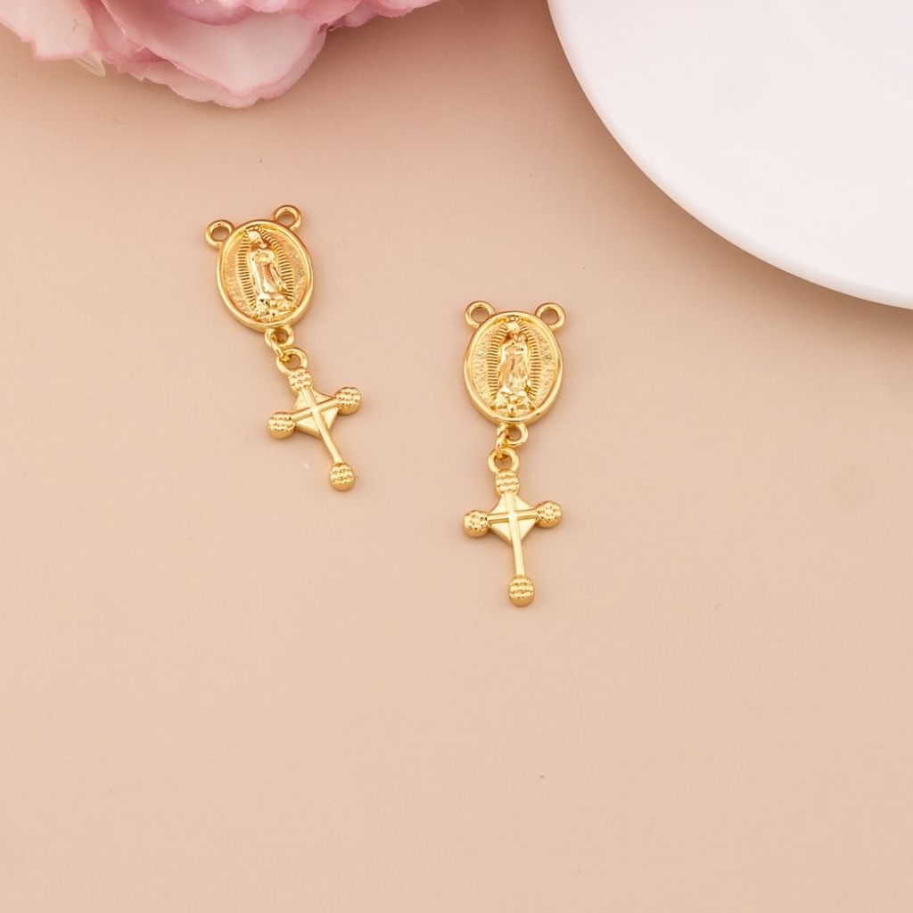 Dije para rosario VIRGEN SUYAPA baño 18k