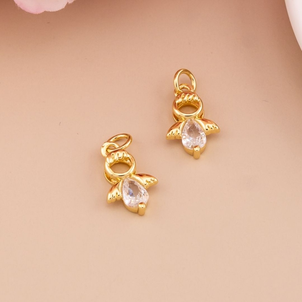Dije de angelito con micropave baño 18k