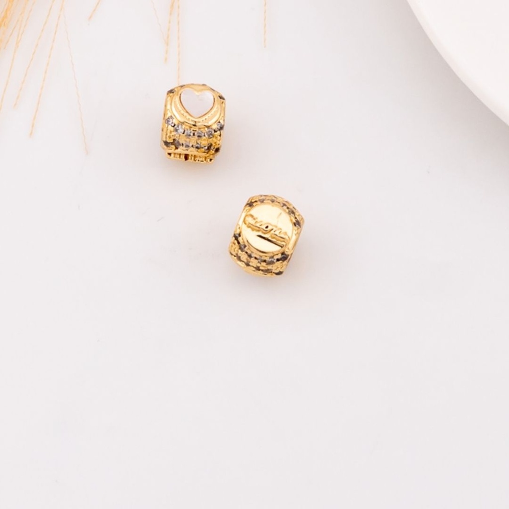 Separador de MAMA con corazon y zirconias baño 18k