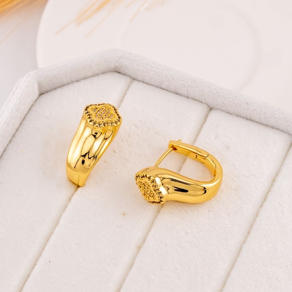 Argollas de trebol baño 18k