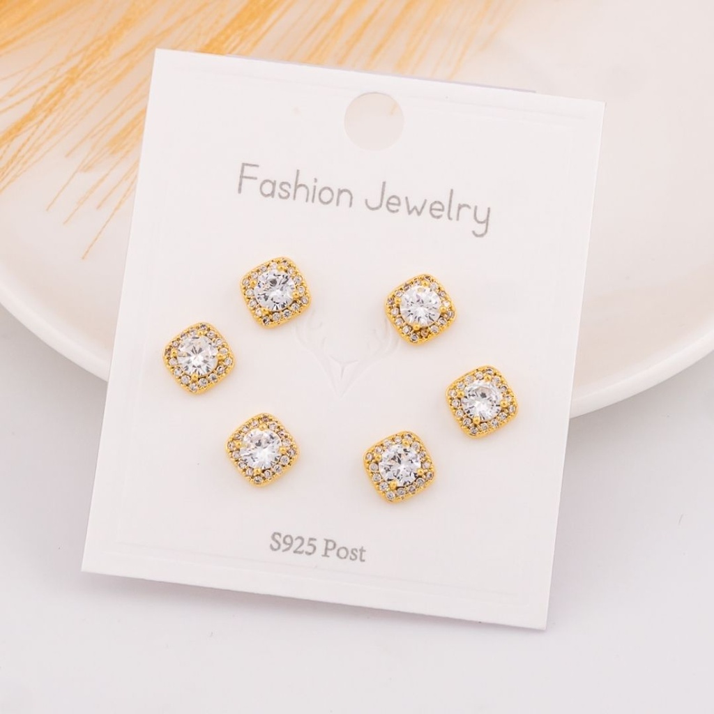 Set de piercings con zirconias baño 18k