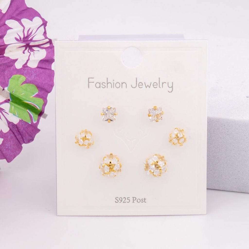 Set piercings con zirconias baño 18k