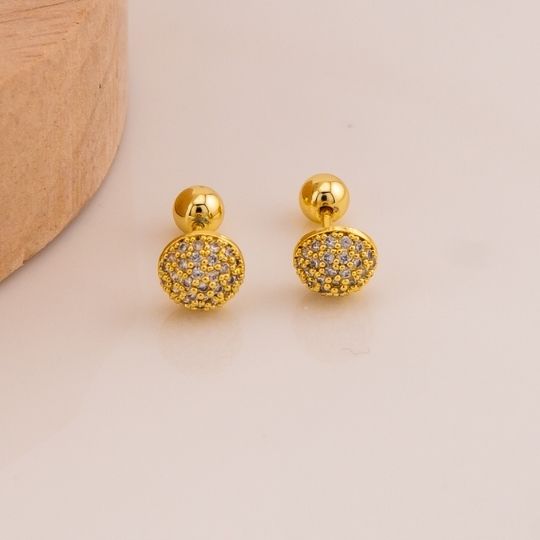 Piercing redondo 6mm con zirconias baño 18k