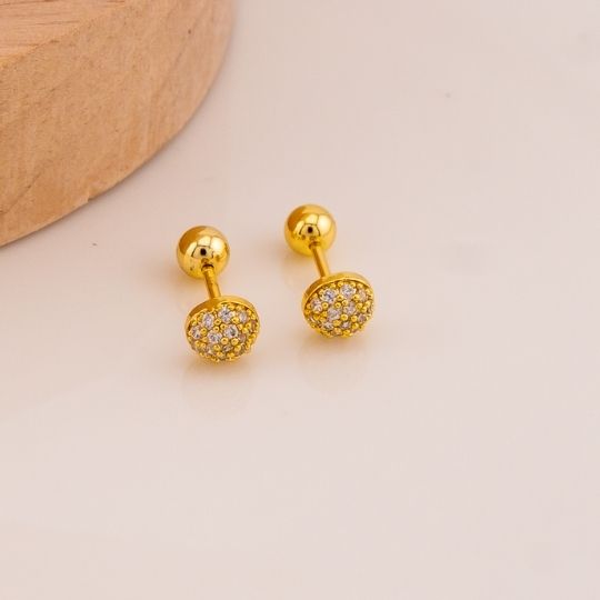 Piercing redondo 4mm con zirconias baño 18k