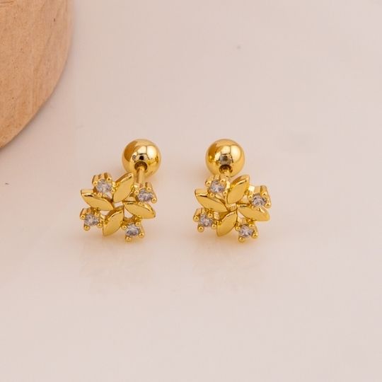 Piercing con zirconias baño 18k