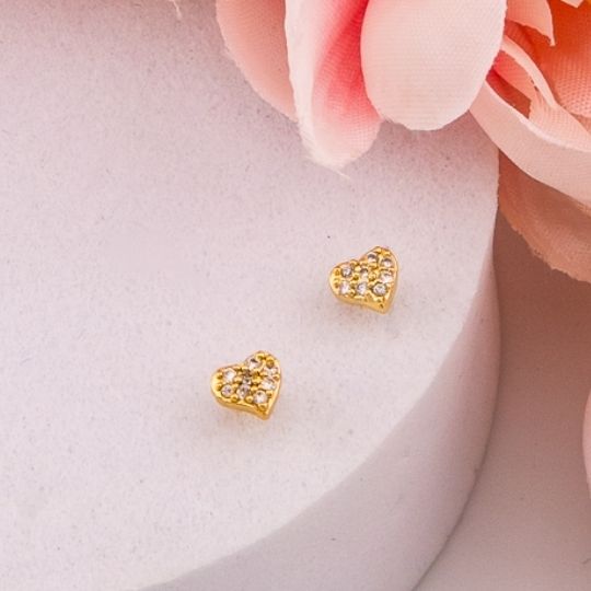 Piercing de corazon con zirconias baño 18k