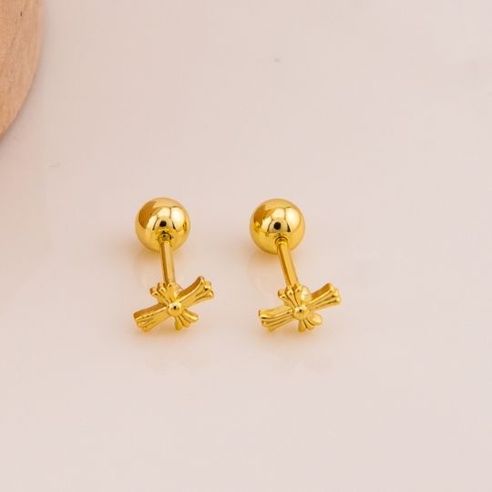 Piercing de cruz baño 18k