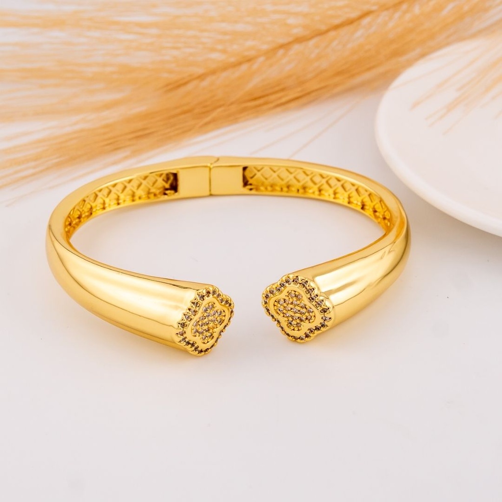 Brazalete de trebol baño 18k