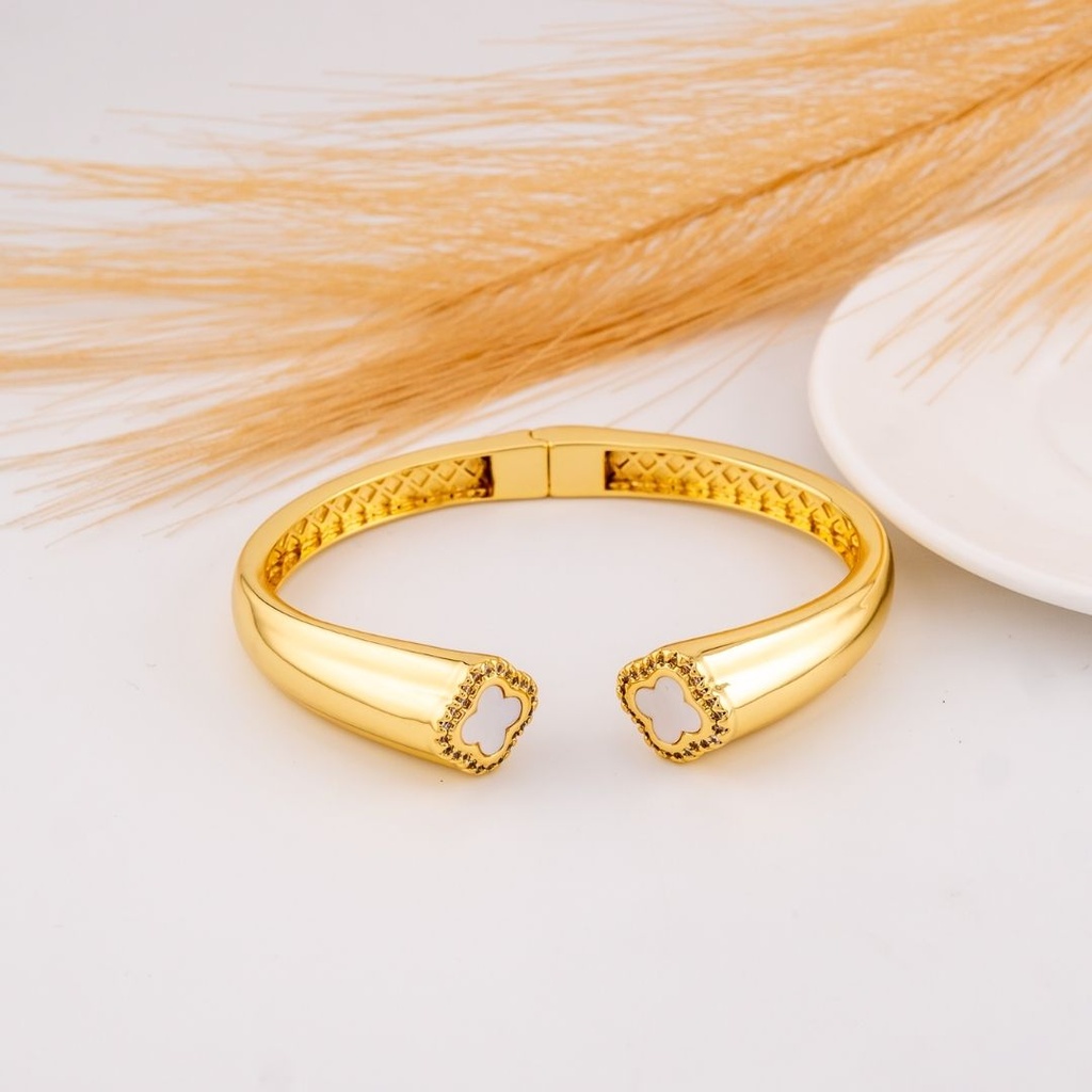 Brazalete de trebol baño 18k