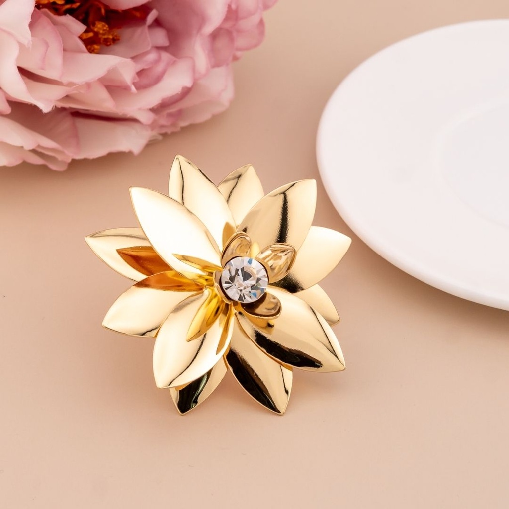 Anillo de flor baño 18k