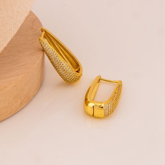 Argollas con zirconias baño 18k