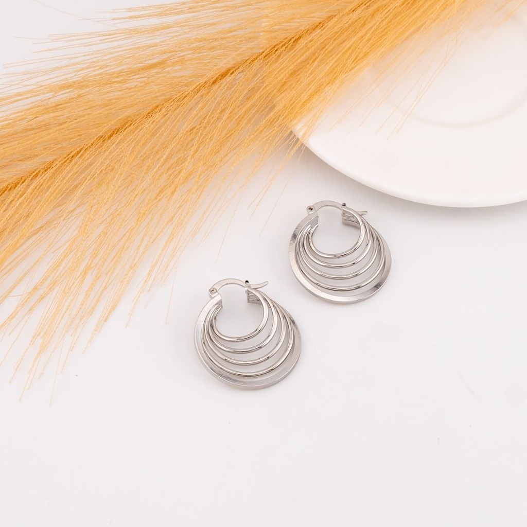 Argollas solidas baño 18k plat