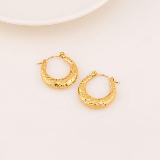 Argollas solidas baño 18k