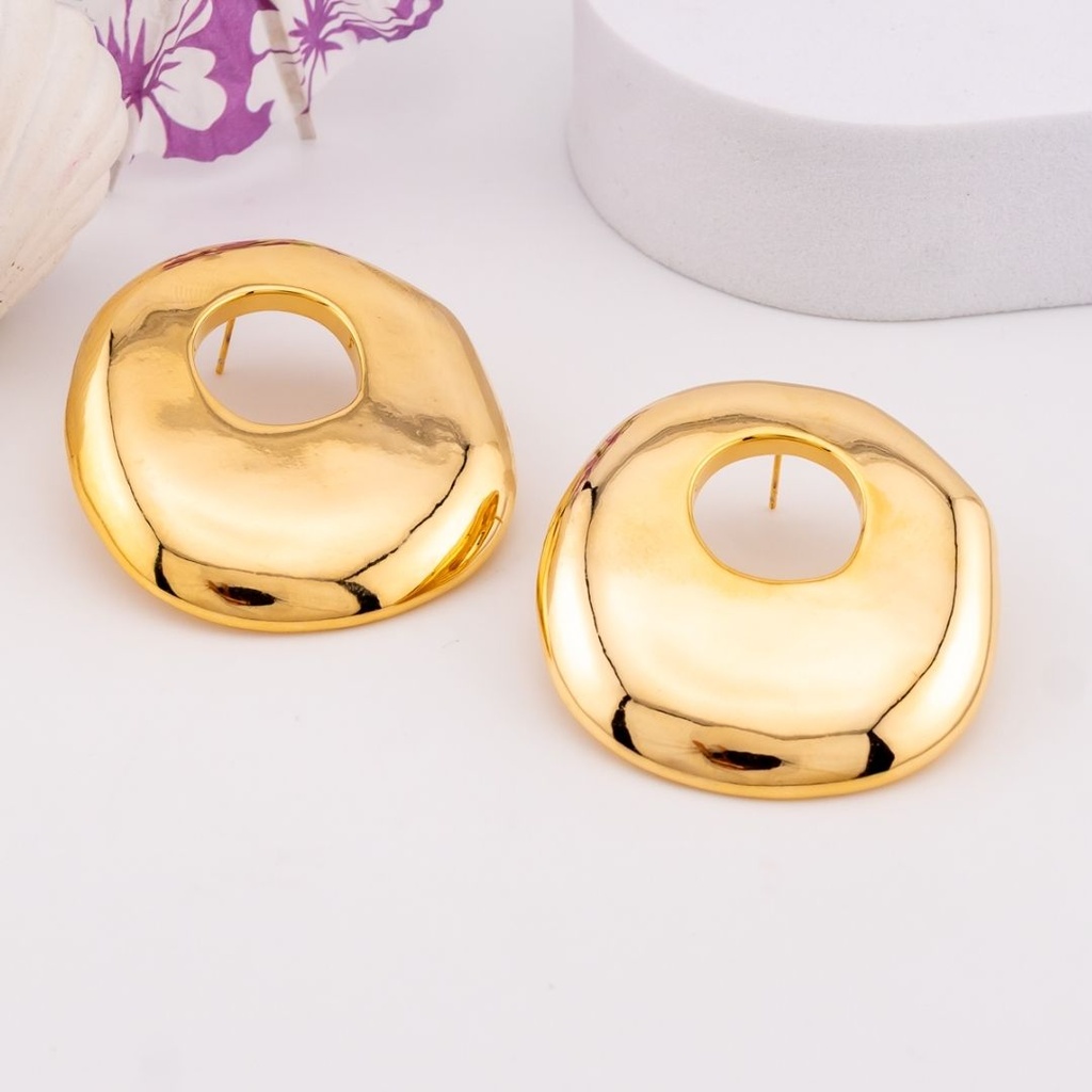 Aretes chunky baño 18k