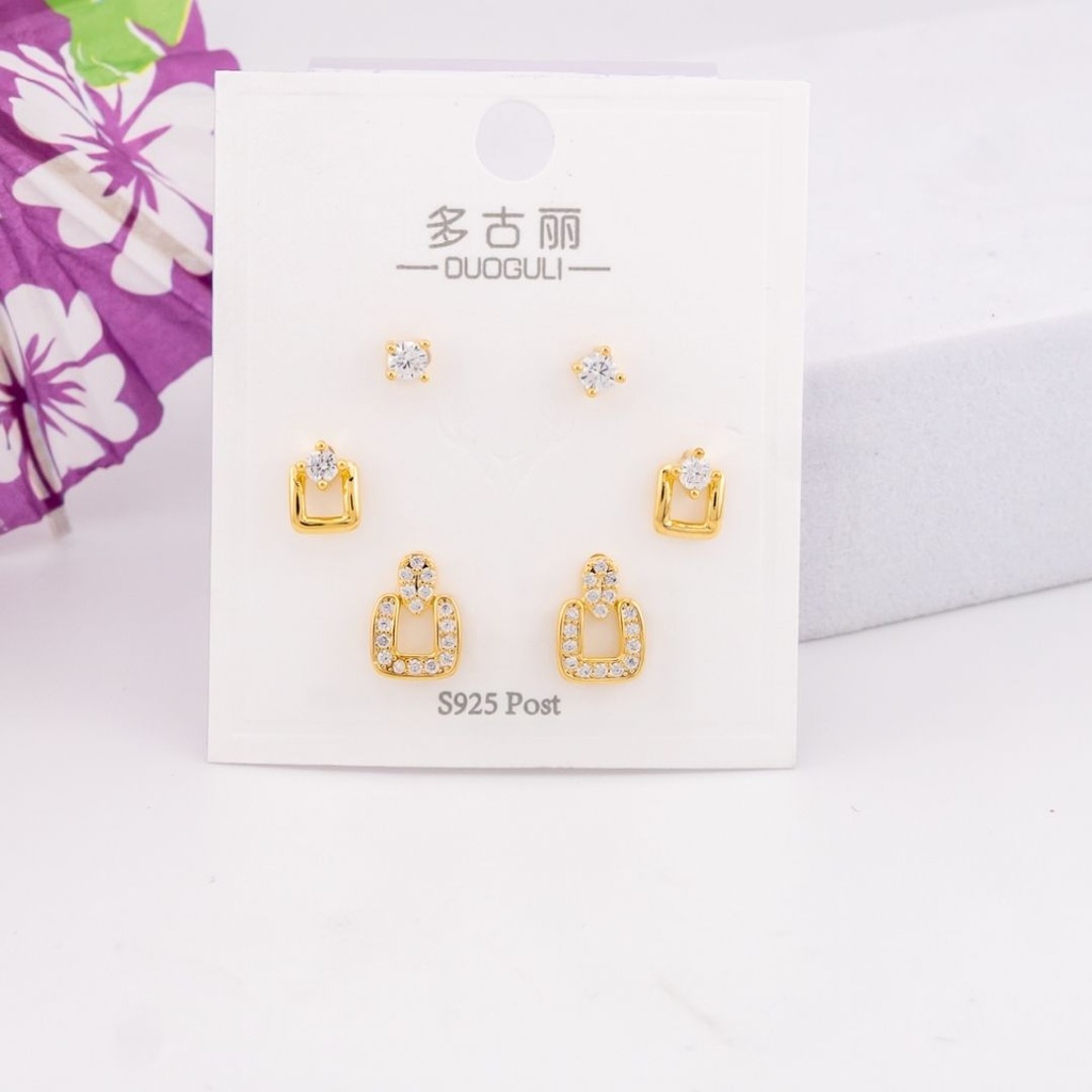 Set de piercings con zirconias baño 18k