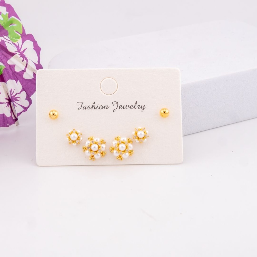 Set de piercings con perlas baño 18k