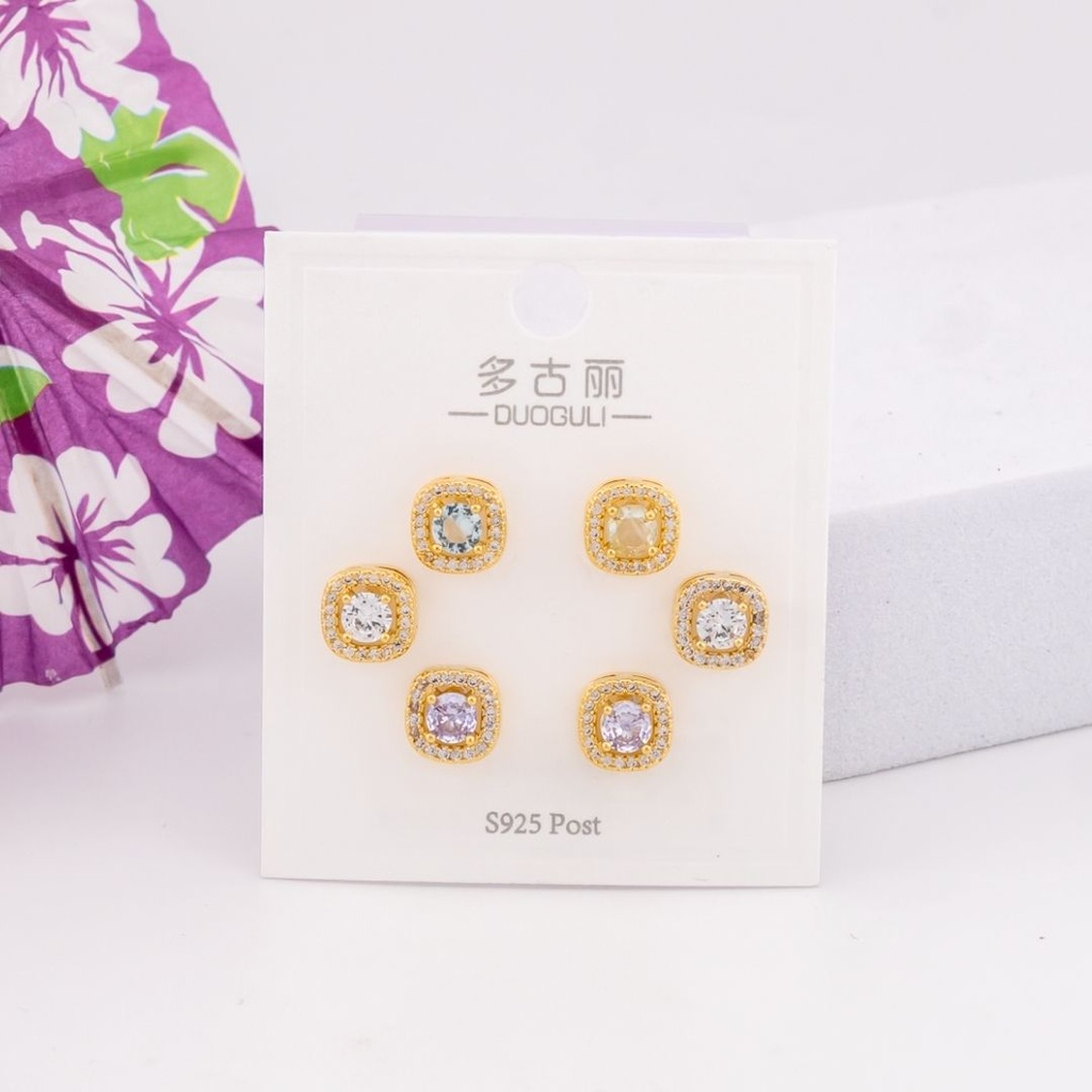 Set de piercings con zirconias baño 18k