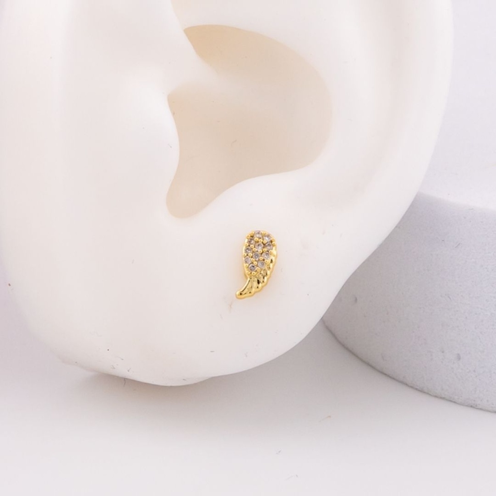 Piercings de alas con zirconias baño 18k