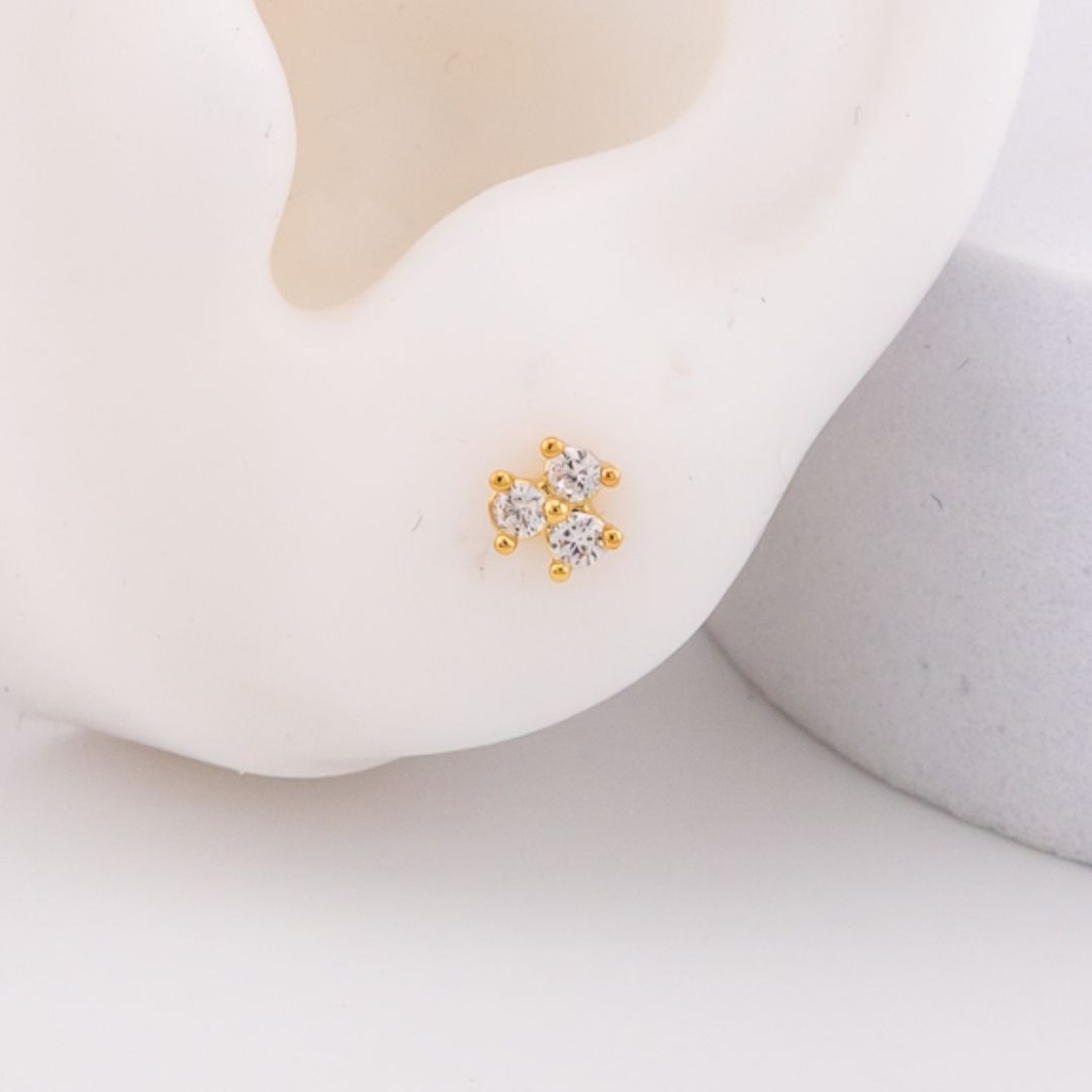 Piercings con zirconias baño 18k