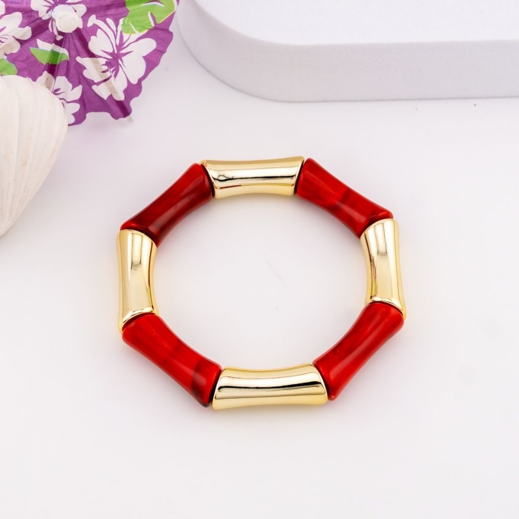 Pulsera elastica acrilica baño 18k 
