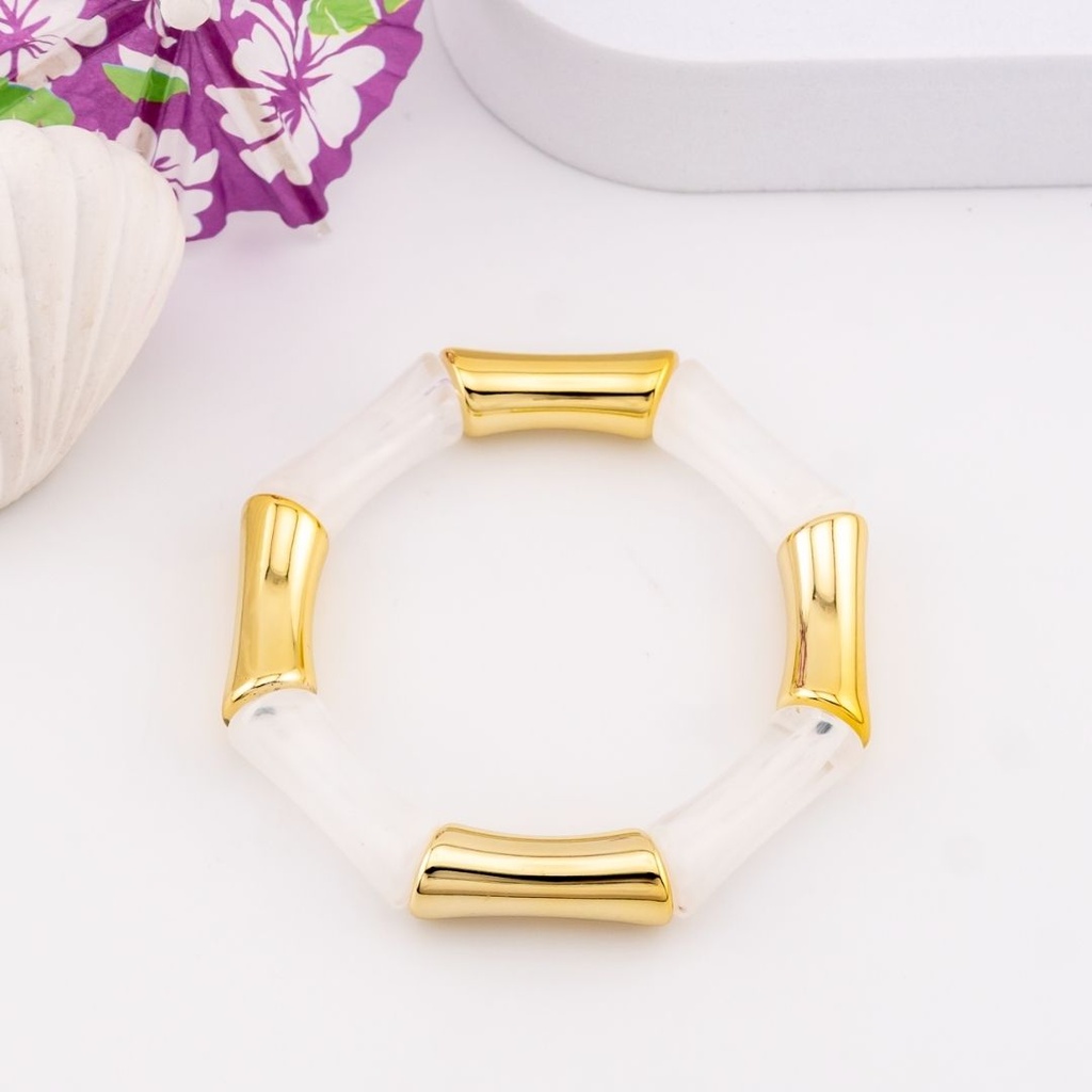 Pulsera elastica acrilica baño 18k 