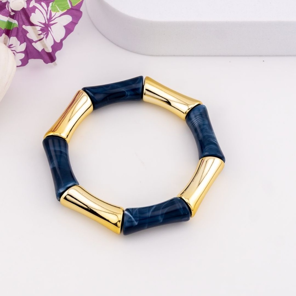 Pulsera elastica acrilica baño 18k 