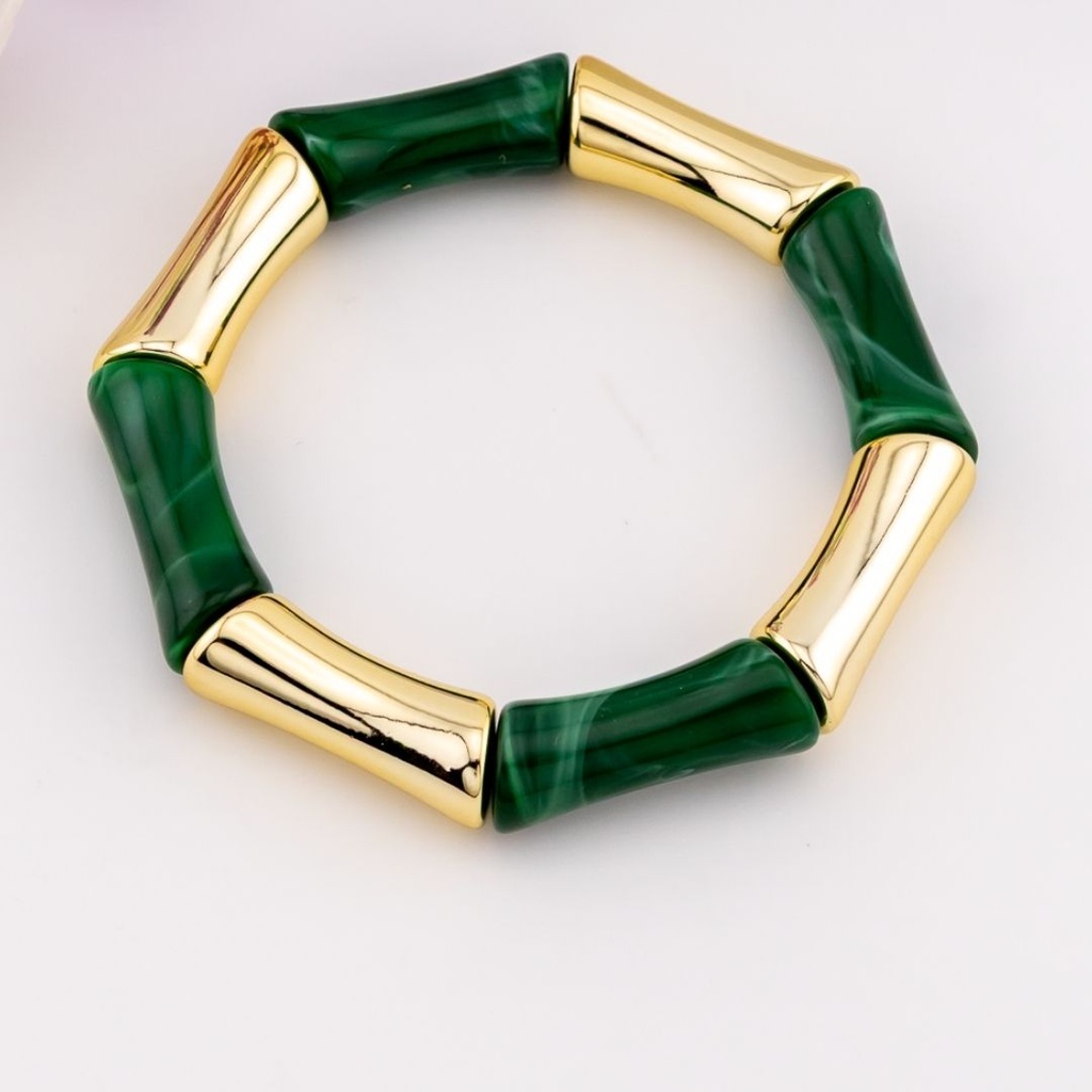 Pulsera elastica acrilica baño 18k 