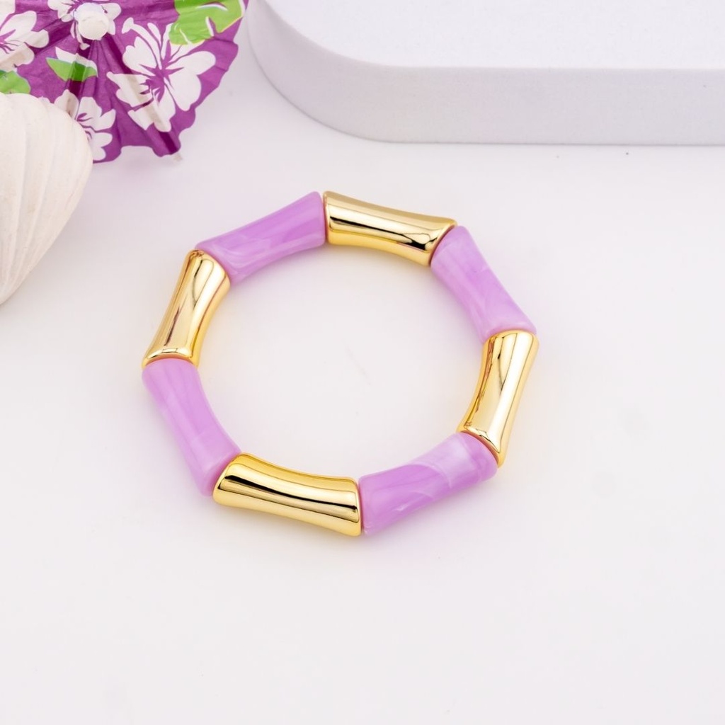 Pulsera elastica acrilica baño 18k 