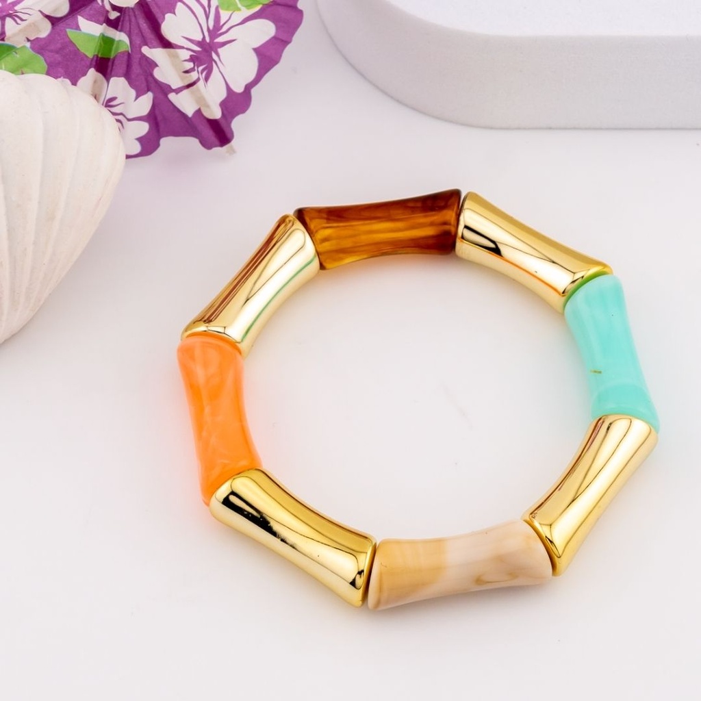 Pulsera elastica acrilica baño 18k 
