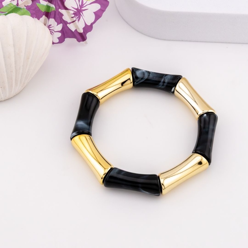 Pulsera elastica acrilica baño 18k