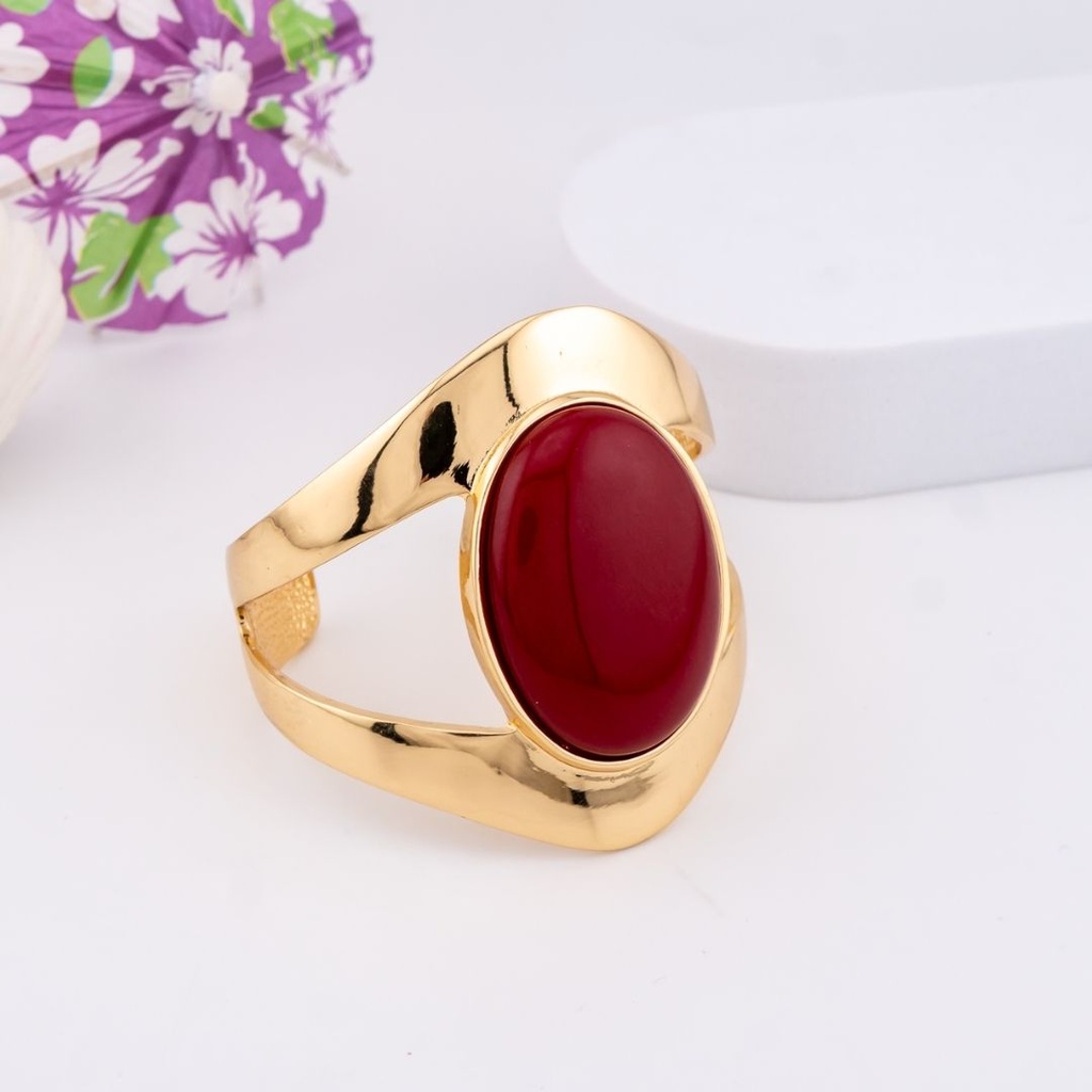 Brazalete chunky baño 18k rojo