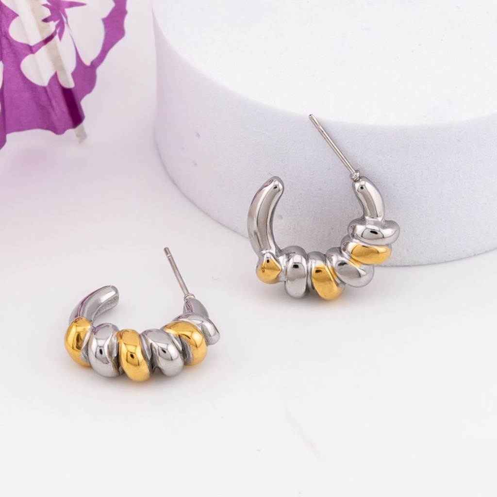 Argollas doble tono acero inoxidable