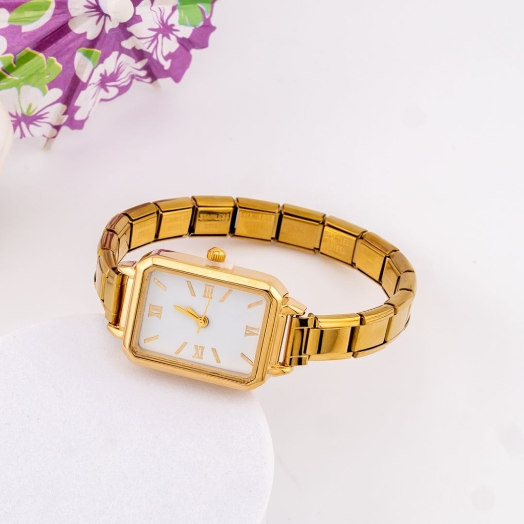 Reloj vintage cuadrado acero inoxidable 