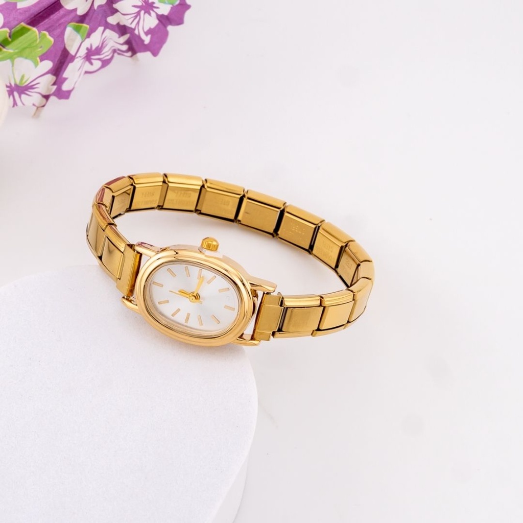 Reloj vintage ovalado acero inoxidable