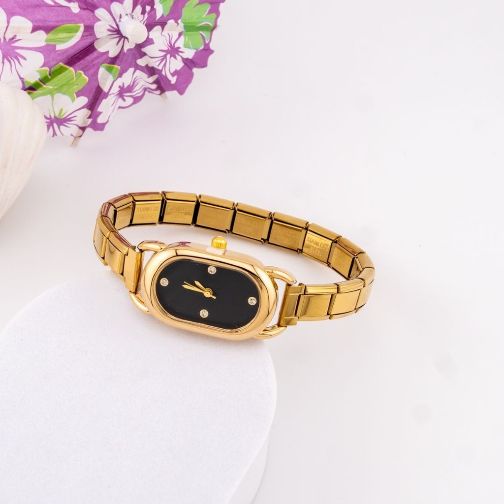 Reloj vintage ovalado acero inoxidable