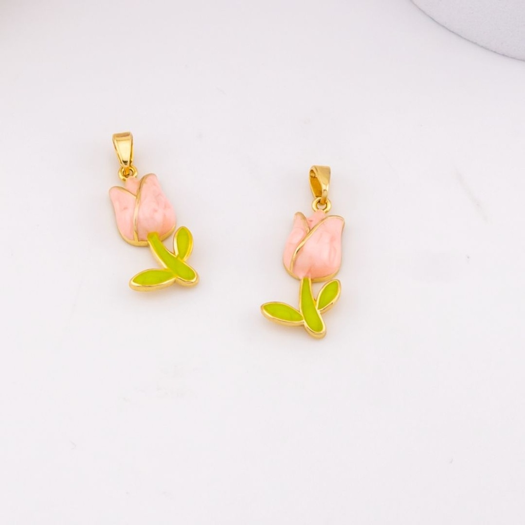 Dije de tulipan esmaltado baño 18k