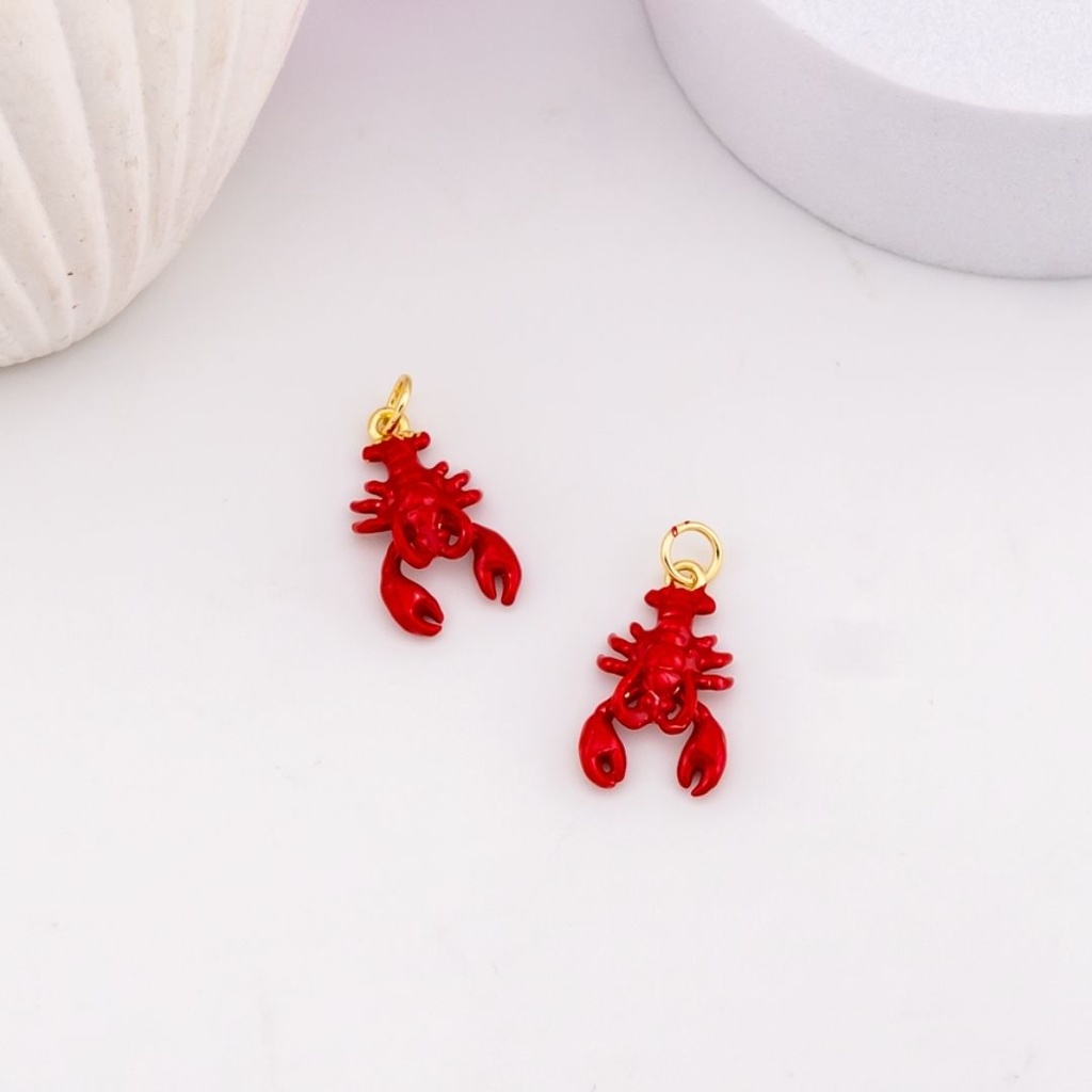 Dije de langosta esmaltado baño 18k