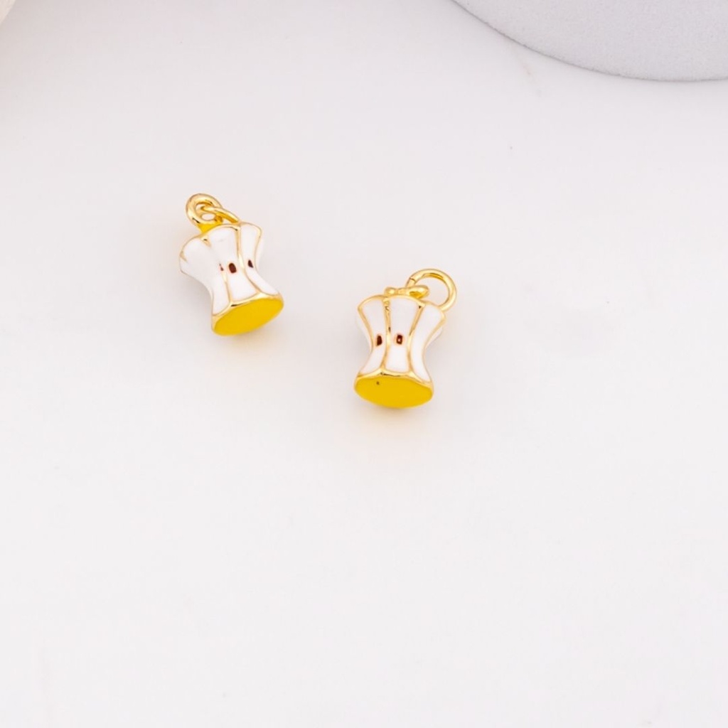 Dije manzana mordida esmaltado baño 18k