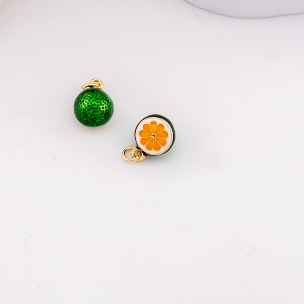 Dije de naranja esmaltado baño 18k