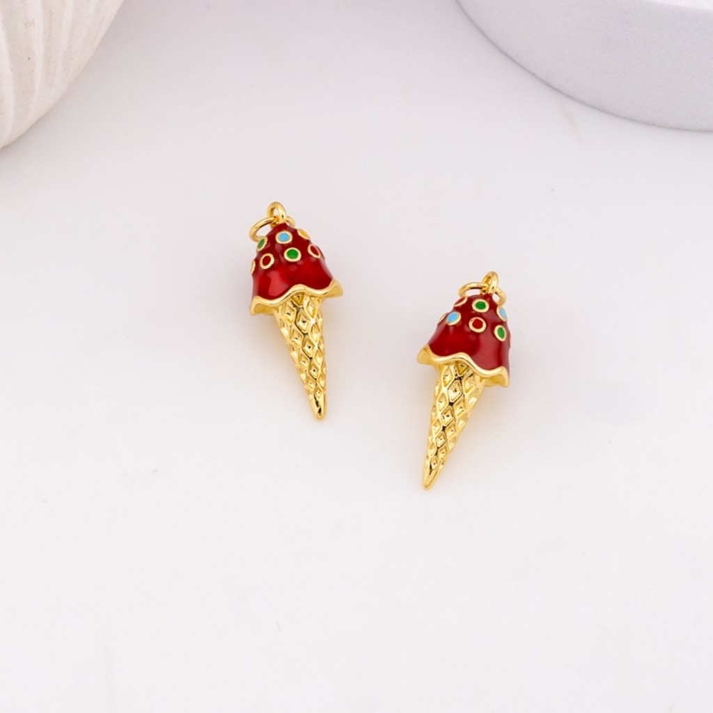 Dije de cono esmaltado baño 18k