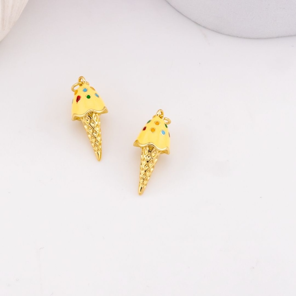 Dije de cono esmaltado baño 18k