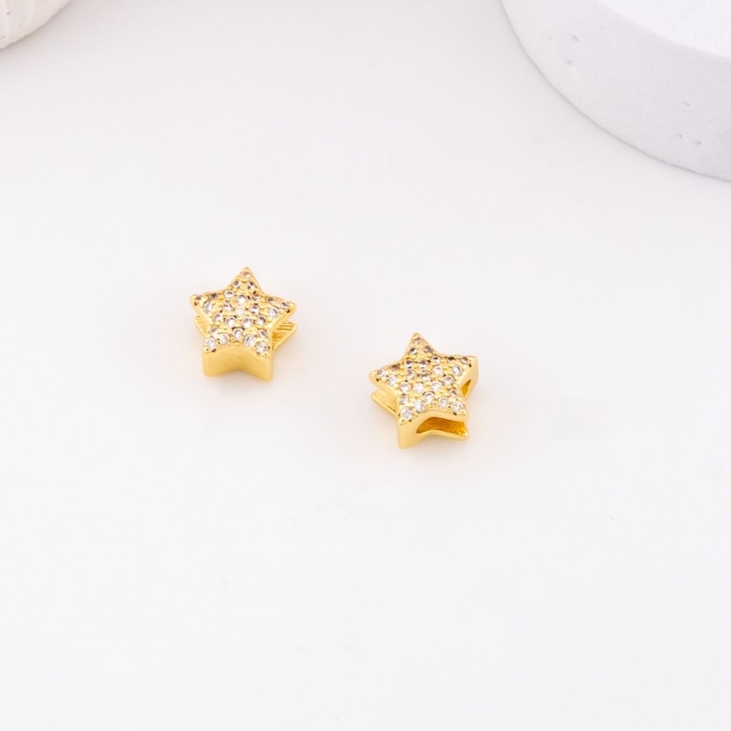Separador de estrella con zirconias baño 18k