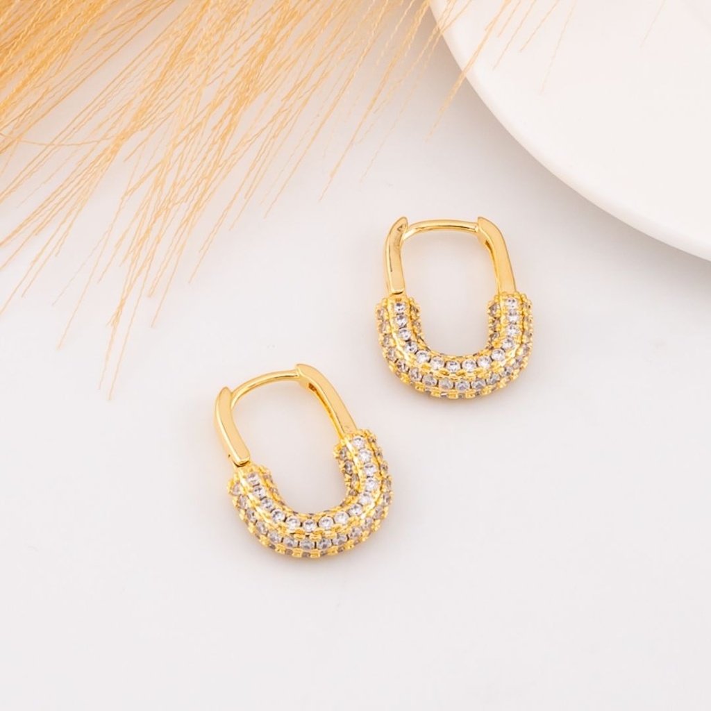 Argollas con zirconias baño 18k