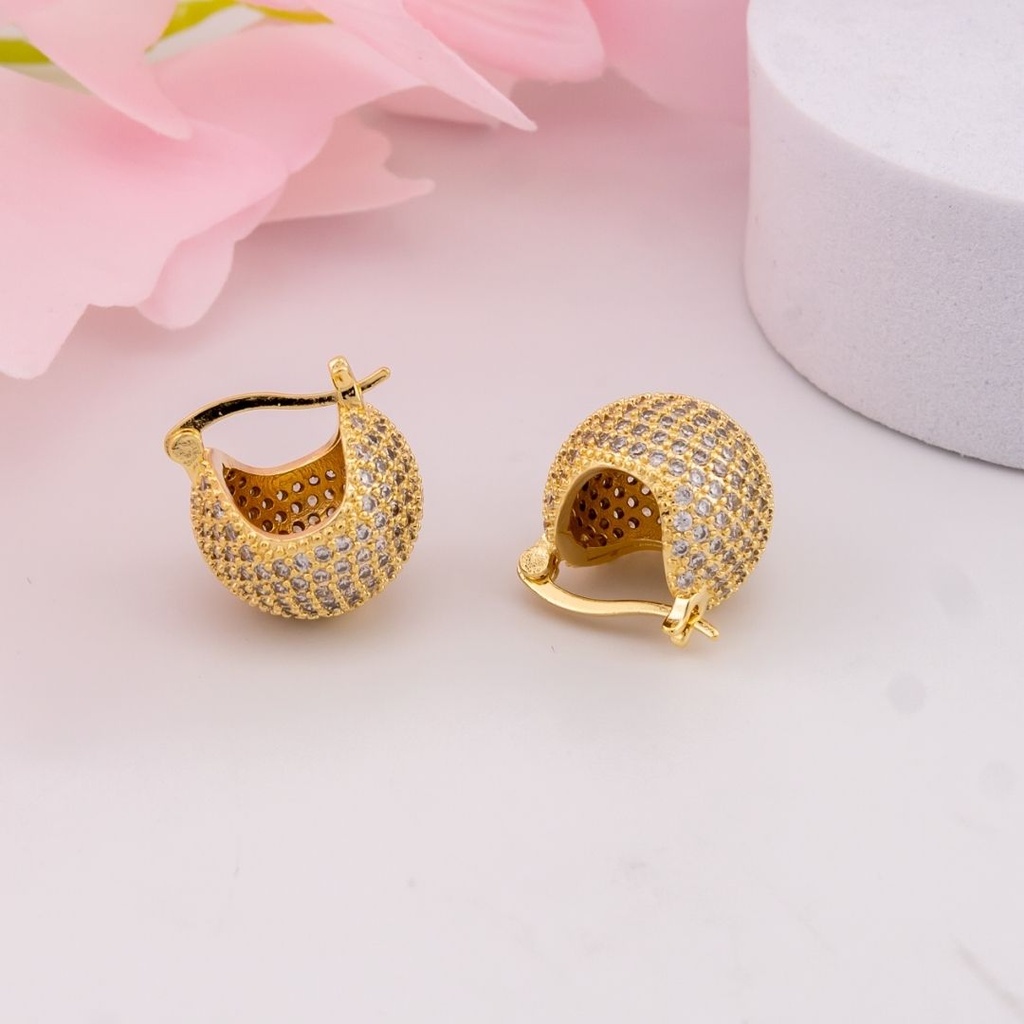 Argollas con zirconias baño 18k