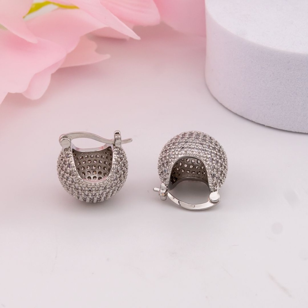 Argollas con zirconias baño 18k plat