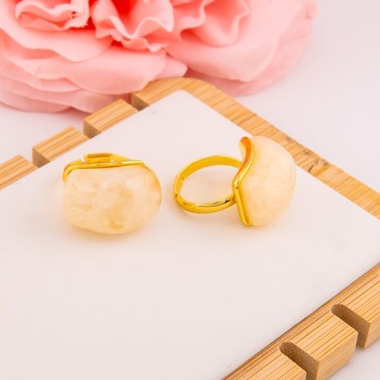 Anillo ajustable carey baño 18k
